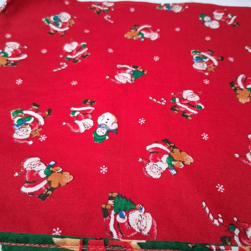 Handmade Patchwork Christmas Apron Santa Claus Wreath French Horn One Size - Picture 16 of 16
